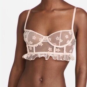 Le Petit Trou Dahlia Longline Bra Size Small in Blush Pink NWT